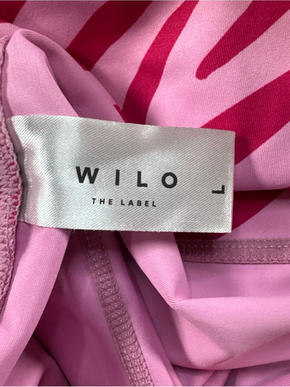 Wilo The Label Pink Zebra Stripe Women's Sports Bra and Leggings Set L - Picture 11 of 14